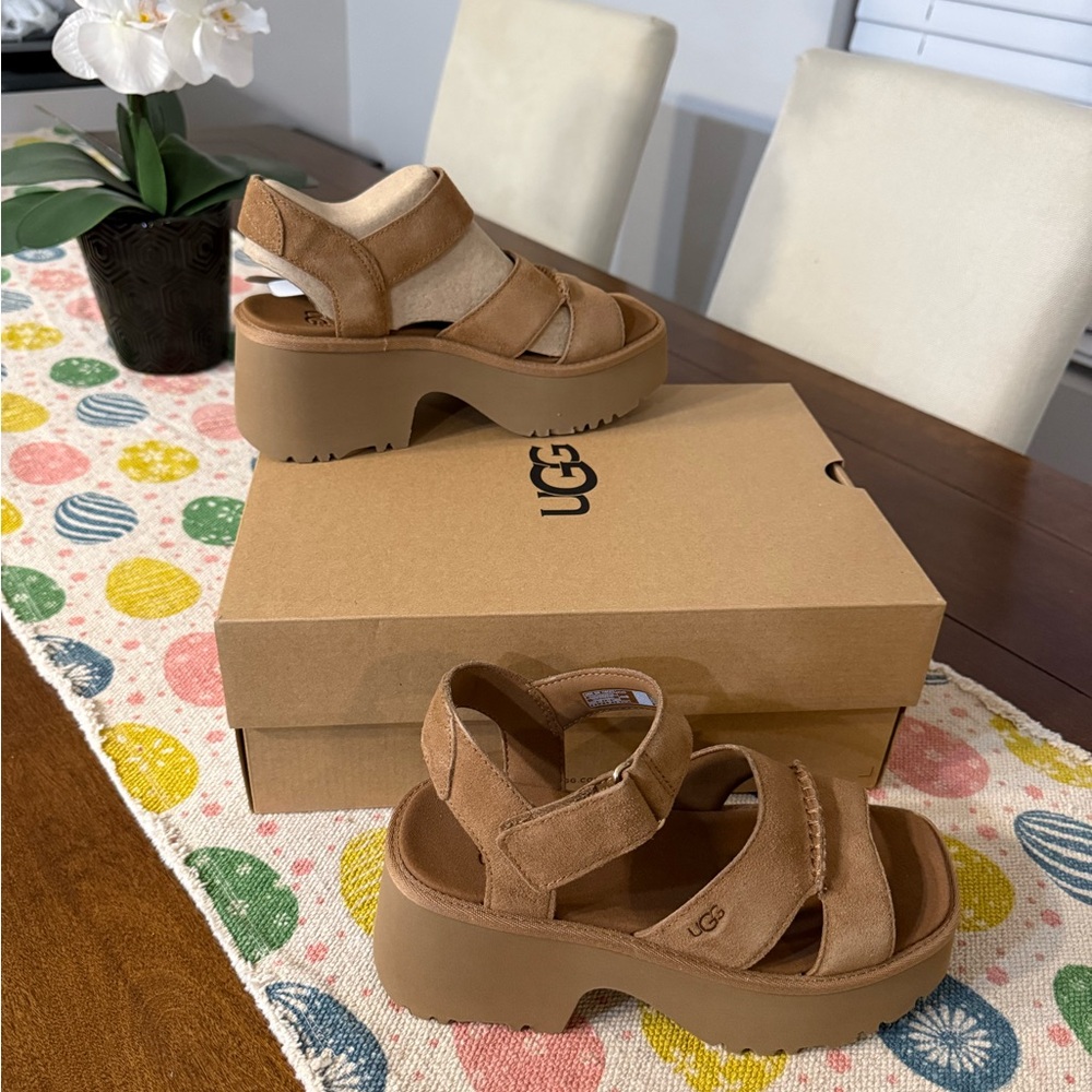 UGG New Heights Ankle Strap Sandals - Brown